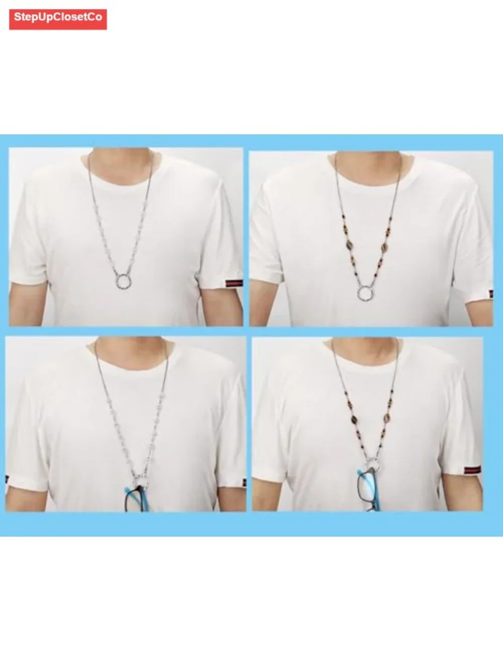 Eyeglass Necklace Chain Stainless Steel for Women Men Reading Glasses Holder